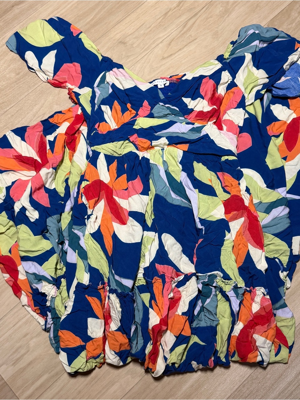 Baltic Born Samira Maxi Dress Blue Floral Print Size Small Cottagecore Boho - Picture 6 of 8